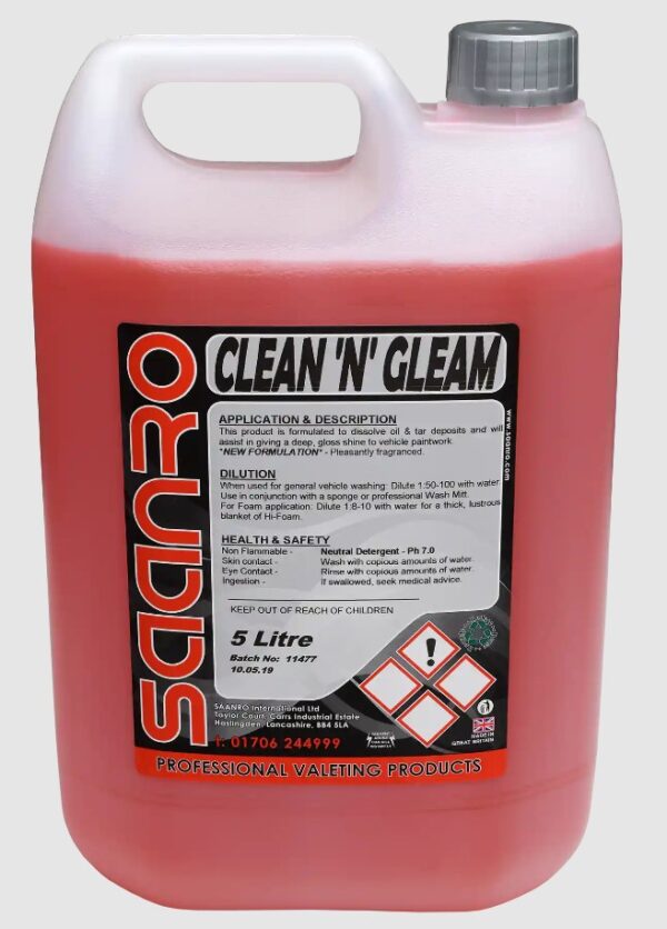 SAANRO Clean ‘N’ Gleam PH Neutral Shampoo 5L